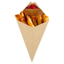 Cargar imagen en el visor de la galería, Cono Kraft con espacio para Salsa 20,5x26,5cm