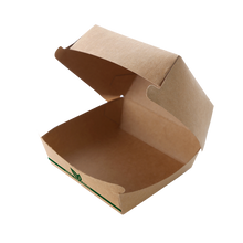 Cargar imagen en el visor de la galería, Caja Kraft Hamburguesa Pequeña 11x11x7cm (200 unid/caja)