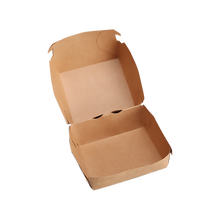 Cargar imagen en el visor de la galería, Caja Kraft Hamburguesa Pequeña 11x11x7cm (200 unid/caja)
