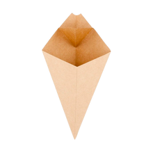 Cargar imagen en el visor de la galería, Cono Kraft con espacio para Salsa 16,5x19,5cm
