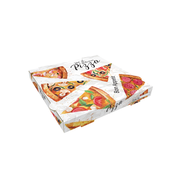 Caja Pizza Decorada 26x26x3,5cm (100 unidades)
