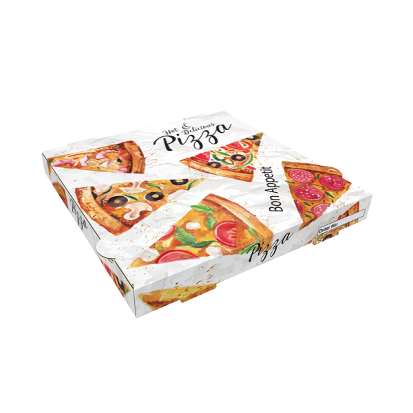 Caja Pizza Decorada 33x33x3,5cm (100 unidades)