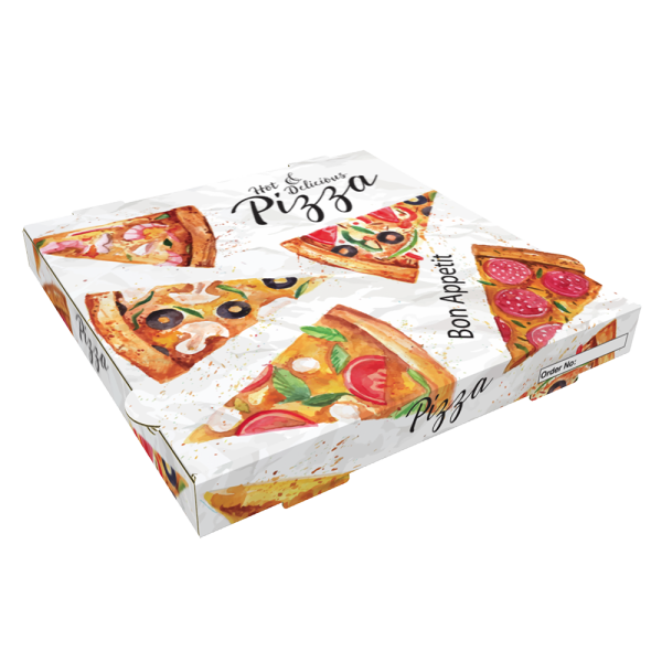 Caja Pizza Decorada 40x40x3,5cm (100 unidades)