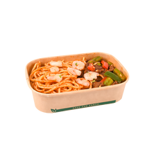 Cargar imagen en el visor de la galería, Envase Microondable Rectangular Kraft 500 ml- 16oz