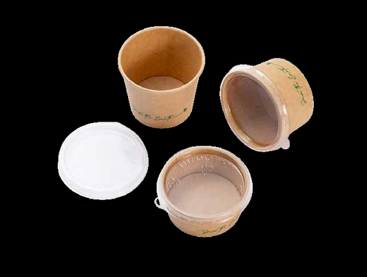 Salsera Cartón Kraft 90ml + Tapa rPet