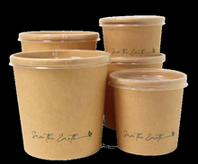 Load image into Gallery viewer, 8 oz Kraft 250 ml round container with PP lid (300 units/box)