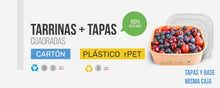 Cargar imagen en el visor de la galería, Tarrinas Cuadradas Kraft 650 ml + Tapa rPET
