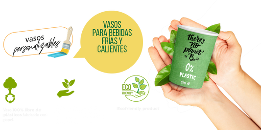 Vasos Verdes Plastic Free 120ml (4oz) (1000 unid/caja)