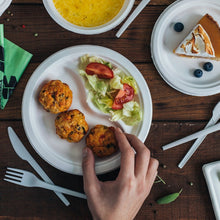 Cargar imagen en el visor de la galería, Plato Caña de Azúcar 26cm- 3 compartimentos (500 unid/caja)- (exclusivo online)