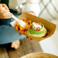 Cargar imagen en el visor de la galería, Barquetas Kraft Antigrasa/Fritos 300ml (10x6,2x4,4cm)