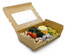 Cargar imagen en el visor de la galería, Caja Kraft con Ventana 2100ml (19,5x14x6,5cm)