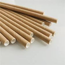 Cargar imagen en el visor de la galería, Pajitas Papel Kraft 6mm x 20cm (Delgadas) (pack con 100 unid/ caja con 6000 unid)