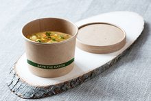 Cargar imagen en el visor de la galería, Sopera Cartón + Tapa Kraft 250ml (Combo)- 8oz