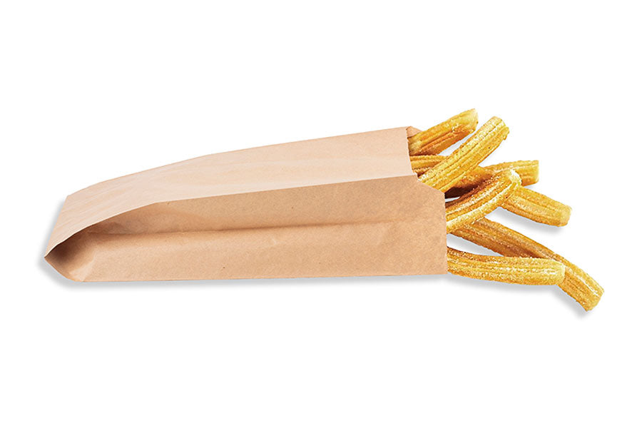 Kraft Anti-Grease Bag for Potatoes/Frieds 14+7x24cm 
