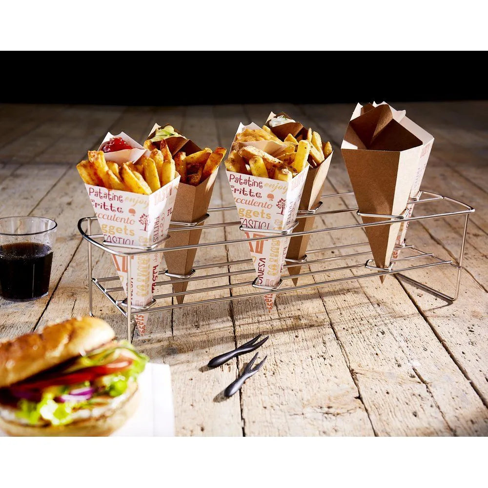Cono Kraft con espacio para Salsa 16,5x19,5cm