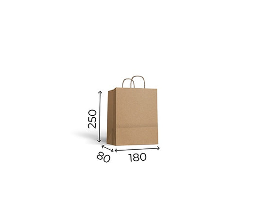 Bolsa Kraft Asa Rizada XS 90gsm (18+8x25cm)