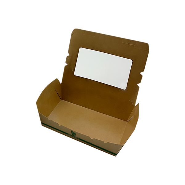 Caja Kraft con Ventana 900ml (15x10x4,5cm)