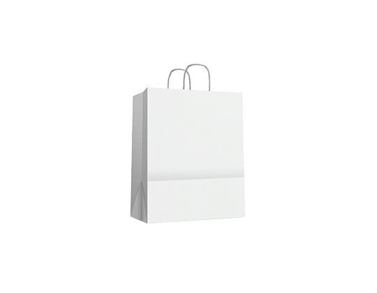 Bolsa Blanca Asa Rizada M 110gsm (32+16x42cm)-(250 unid/caja)-(exclusivo online)