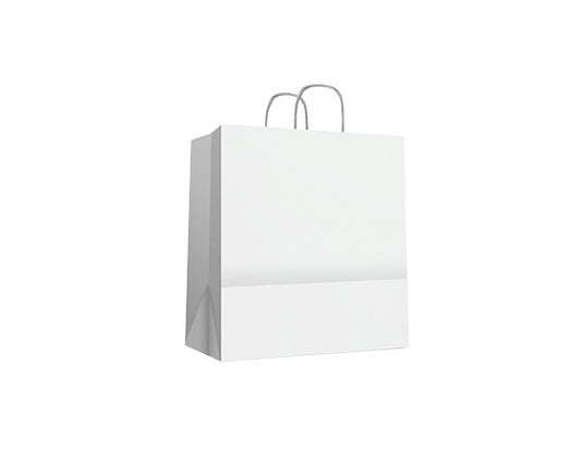 Bolsa Blanca Asa Rizada XL 120gsm (46+16x49cm)-(250 unid/caja)-(exclusivo online)