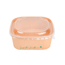 Load image into Gallery viewer, Square Salad Bowl 1000 ml + rPET Lid (200 units/box)
