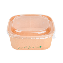 Load image into Gallery viewer, Square Salad Bowl 1500 ml + rPET Lid (200 units/box)
