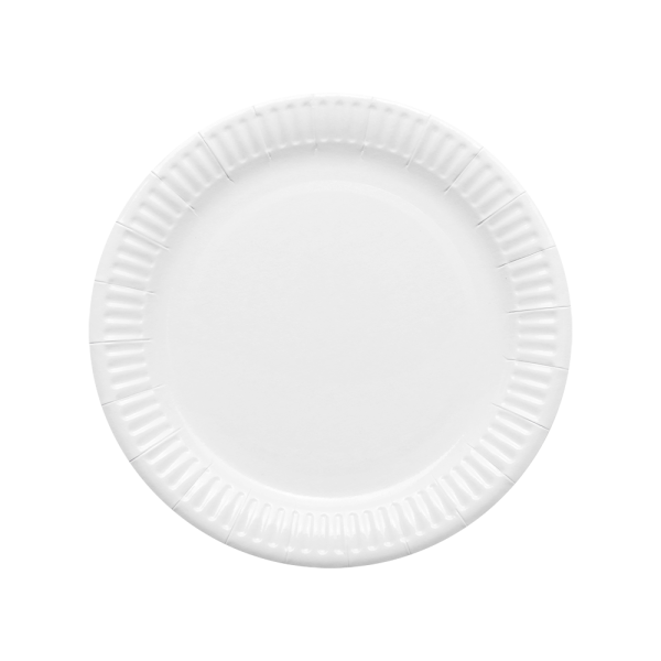 Plato Cartón Laminado Blanco 23 cm