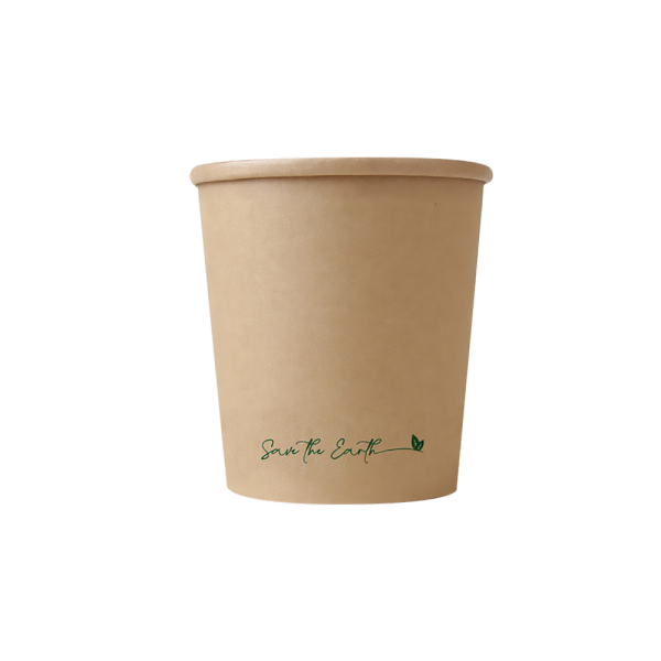 Envase redondo 12 oz Kraft 350 ml con tapa PP