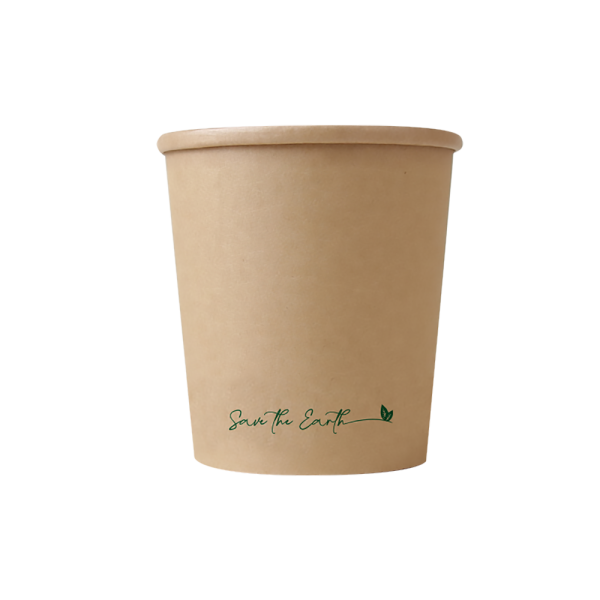 Envase redondo 16 oz Kraft 450 ml con tapa PP