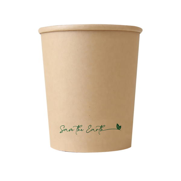 Envase redondo 32 oz Kraft 1000 ml con tapa PP (Combo)