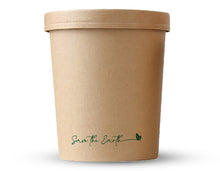 Cargar imagen en el visor de la galería, Sopera Cartón + Tapa Kraft 1000ml (Combo)- 32oz (300 unid/caja)-(exclusivo online)
