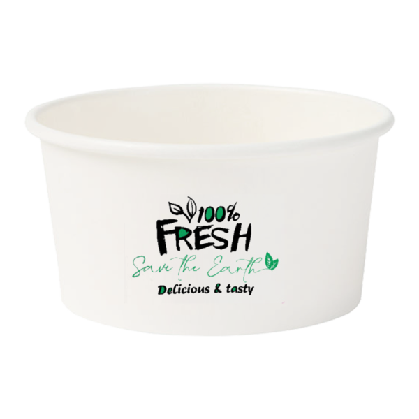 Tapa Cúpula Cerrada para Tarrina Helado Blanca/Kraft 180 y 240ml