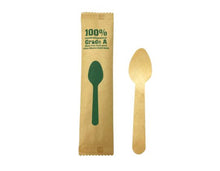 Cargar imagen en el visor de la galería, Cucharita Postre Madera 11 cm Enfundada (2000 unid/caja) (exclusivo online)
