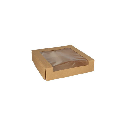 Cajas para Tarta 23 x 23 x 5,5 cm con ventana de PLA (25 unid/pack)