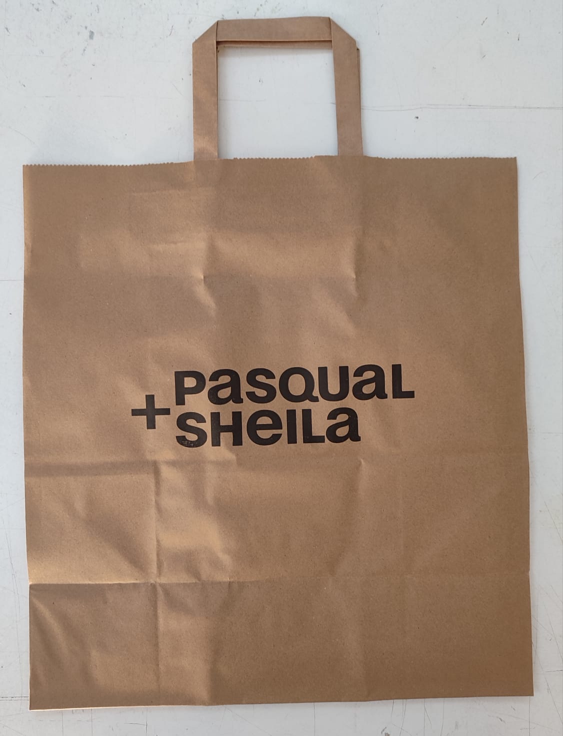 Bolsa Kraft Asa Plana L (32x16x35cm) (personalizada a 1 tinta- a 2 caras)- 1500 unidades
