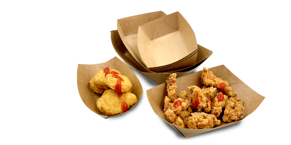 Barquetas Kraft Antigrasa/Fritos 1000ml (17x10x6cm)