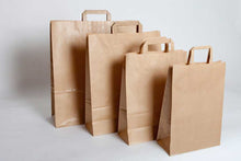 Load image into Gallery viewer, Kraft Bag Flat Handle S1 (26+14x32cm)
