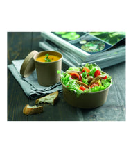 Load image into Gallery viewer, Kraft Cardboard Salad Bowl + Lid 1200ml (Combo) - 38oz
