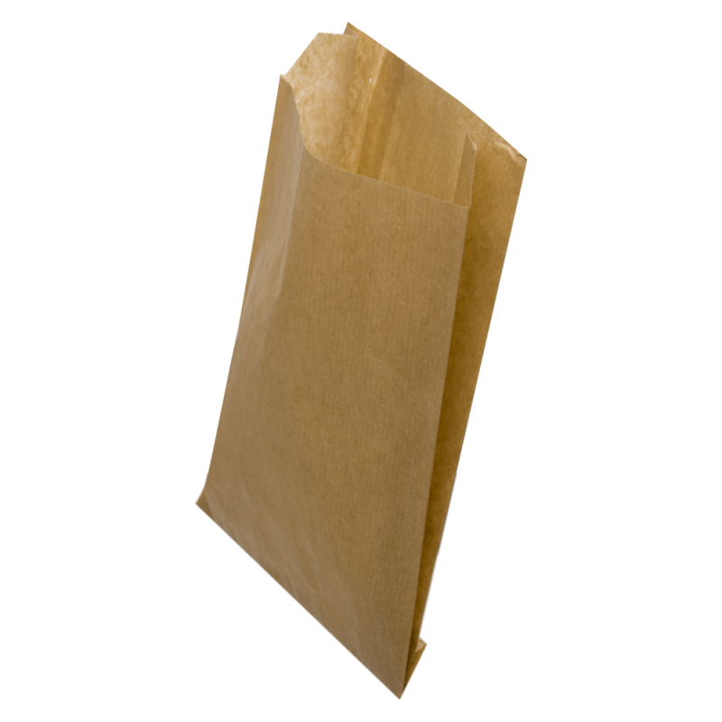 Bolsa Antigrasa Kraft para Patatas/Empanadas/Fritos 14+7x24cm
