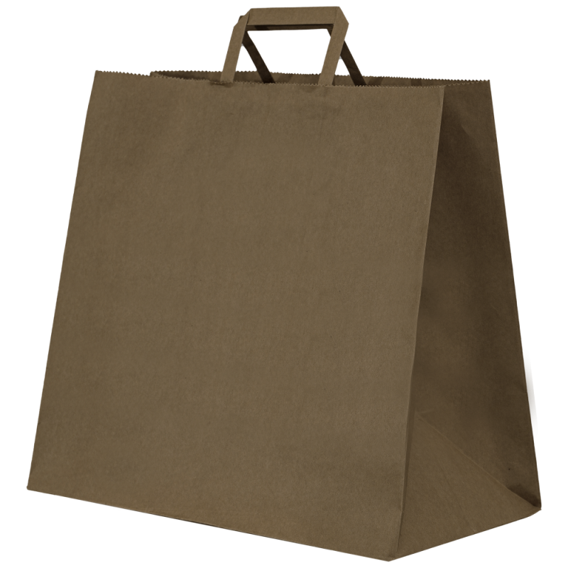 Bolsa Kraft Asa Plana L 90gsm (32+16x35cm)