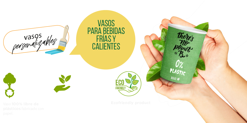 Vasos Verdes Plastic Free 480ml (16oz) (1000 unid/caja)