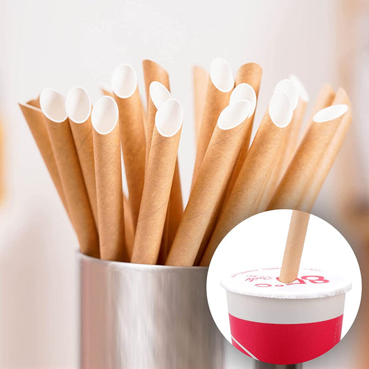 Pajitas Cartón Kraft 12mm x 21cm (Extra-Gruesas) (2500 unid/caja) (exclusivo online)