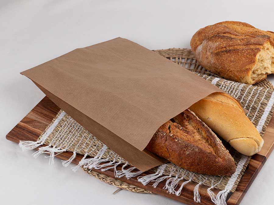 Busta per pasticceria in carta kraft vergata 22+12x36 cm