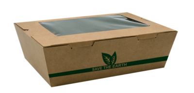 Caja Kraft con Ventana 900ml (15x10x4,5cm)