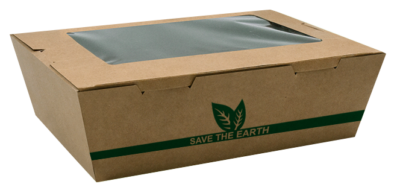 Caja Kraft con Ventana 2100ml (19,5x14x6,5cm)