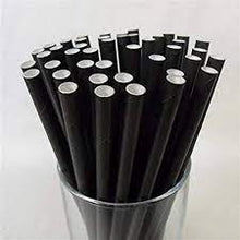 Load image into Gallery viewer, Black Cardboard Straws 8mm x 15cm- Cocktail (Short-Thick)
