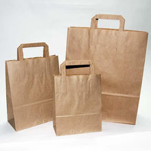 Carica l&#39;immagine nel visualizzatore di Gallery, Borsa Kraft con manico piatto M (32+22x26cm)
