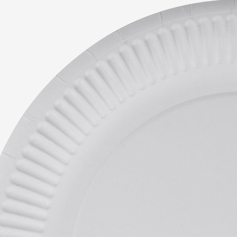 Plato Cartón Laminado Blanco 18 cm
