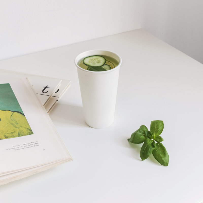Vasos Blancos Compostables 480ml (16oz)