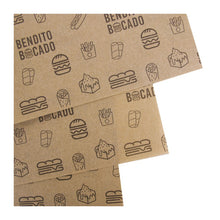 Load image into Gallery viewer, White/Kraft Greaseproof Paper Printed in 1 Ink 28x31cm - 3000 units
